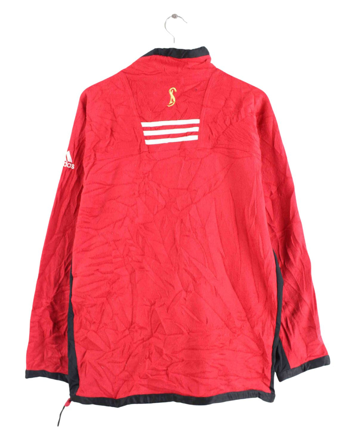 Adidas 90s Vintage Fleece Half Zip Sweater Rot L (back image)