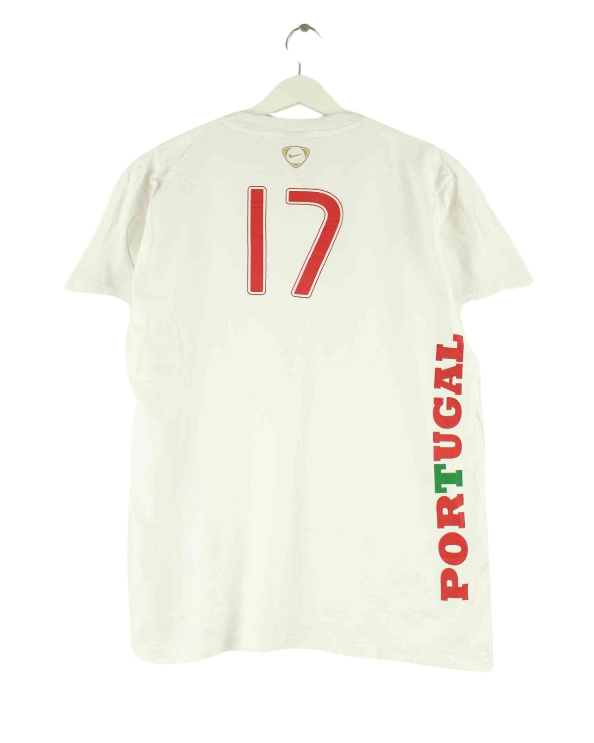 Nike 00s Portugal Cristiano Ronaldo #17 T-Shirt Weiß XS (back image)