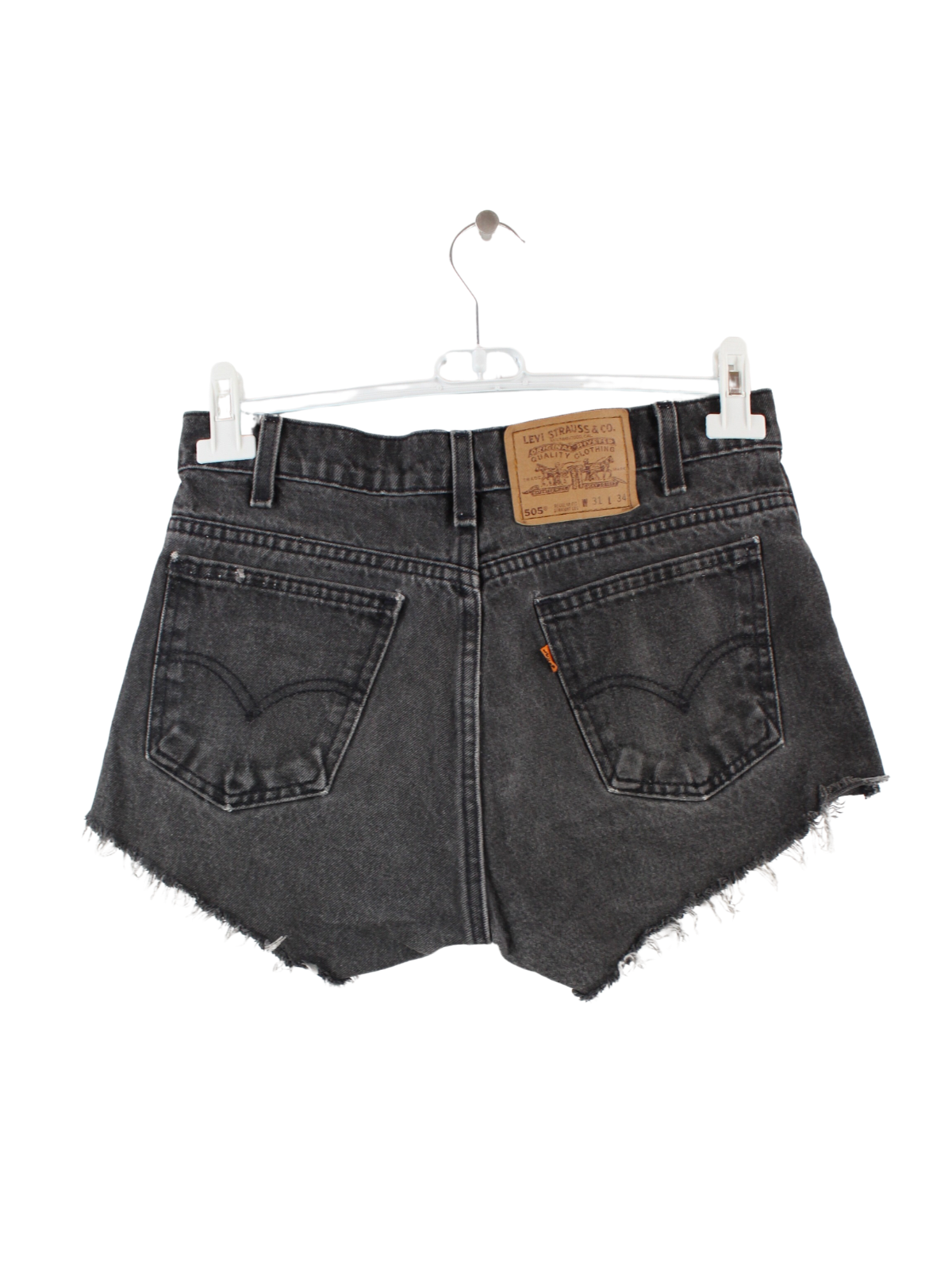 Levi s Women s 505 Orange Tab Hotpants Jeans Shorts Grey W31 Peeces