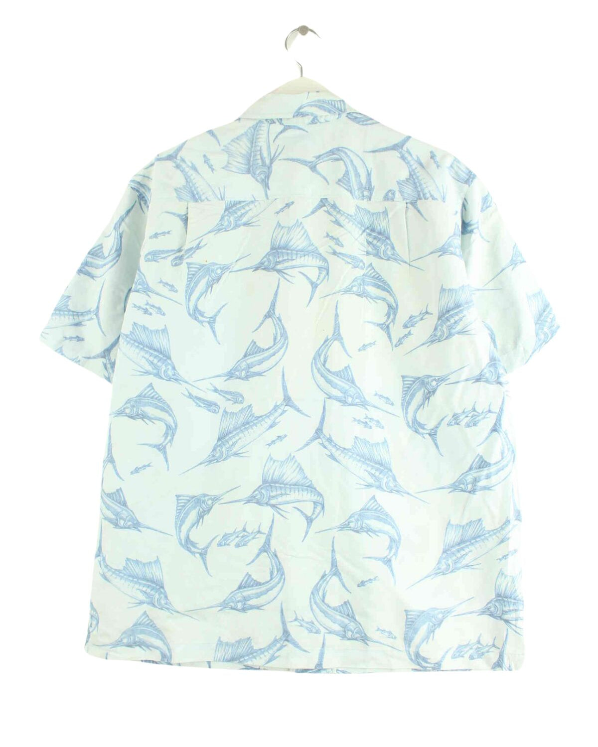 Vintage Sailfish Pattern Hawaii Hemd Blau M (back image)