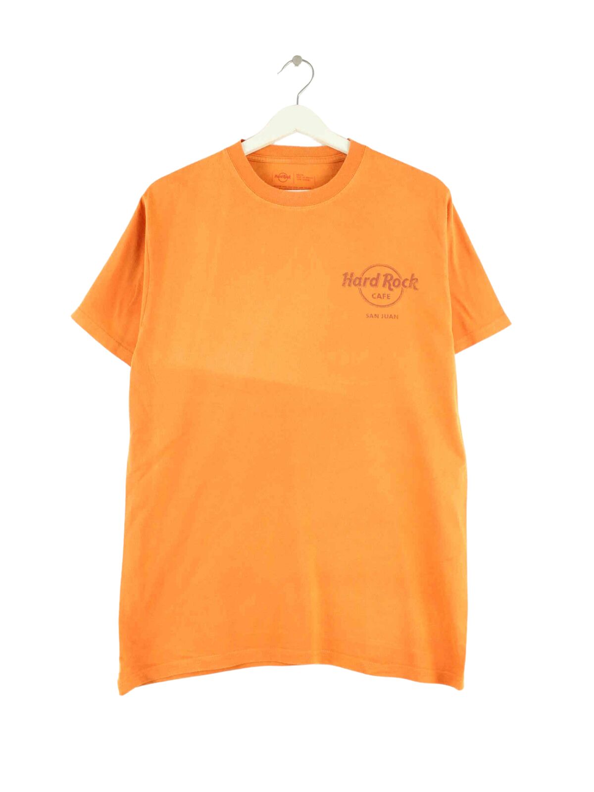 Hard Rock Cafe San Juan Print T-Shirt Orange M (front image)