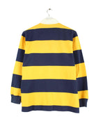 Ralph Lauren 90s Vintage Striped Long Sleeve Polo Gelb S (back image)