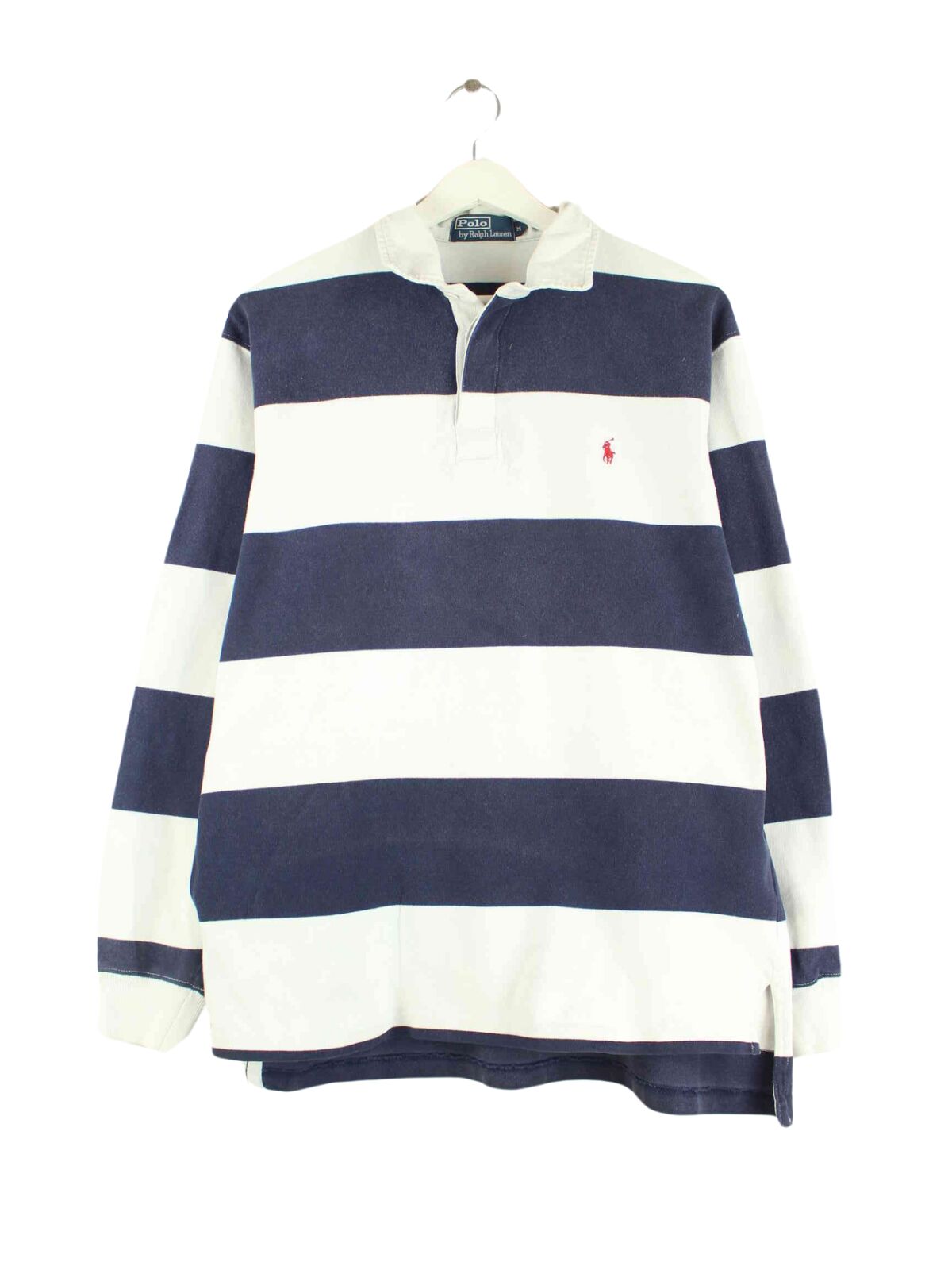 Ralph Lauren 90s Vintage Striped Long Sleeve Polo White M – Peeces