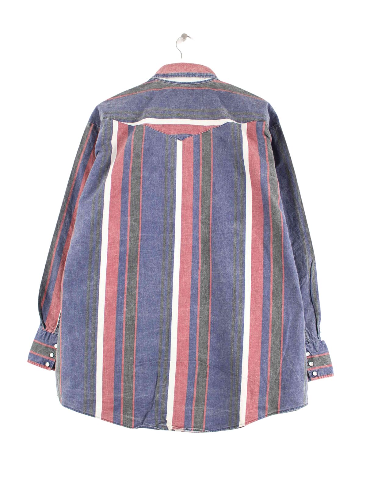 Vintage 90s Faded Striped Hemd Mehrfarbig XXL (back image)