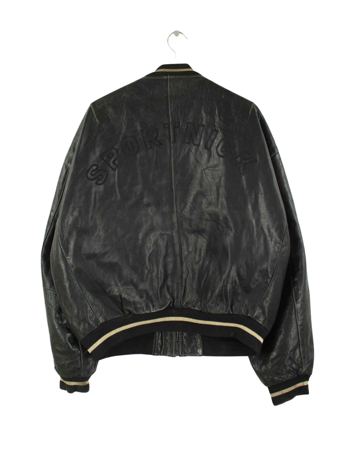 Vintage 90s Sportnick Embroidered Leather College Jacket