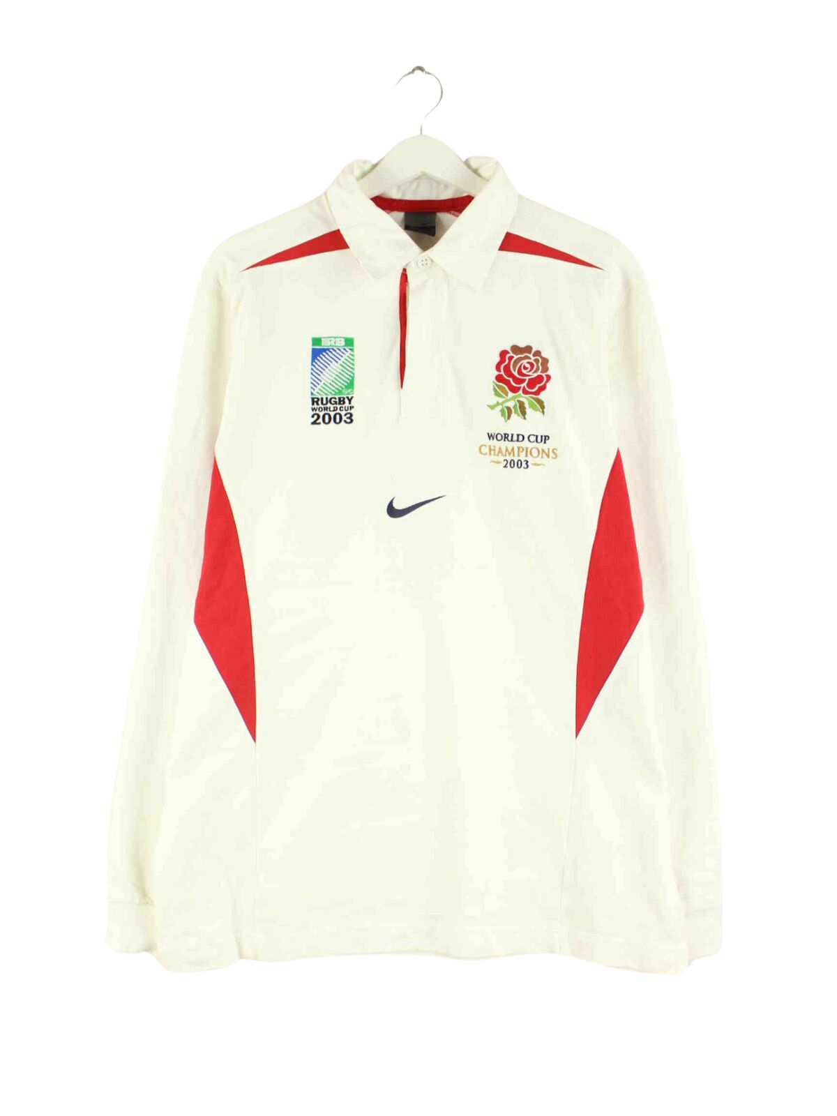 Nike 2003 Vintage Rugby Embroidered Polo Weiß L (front image)