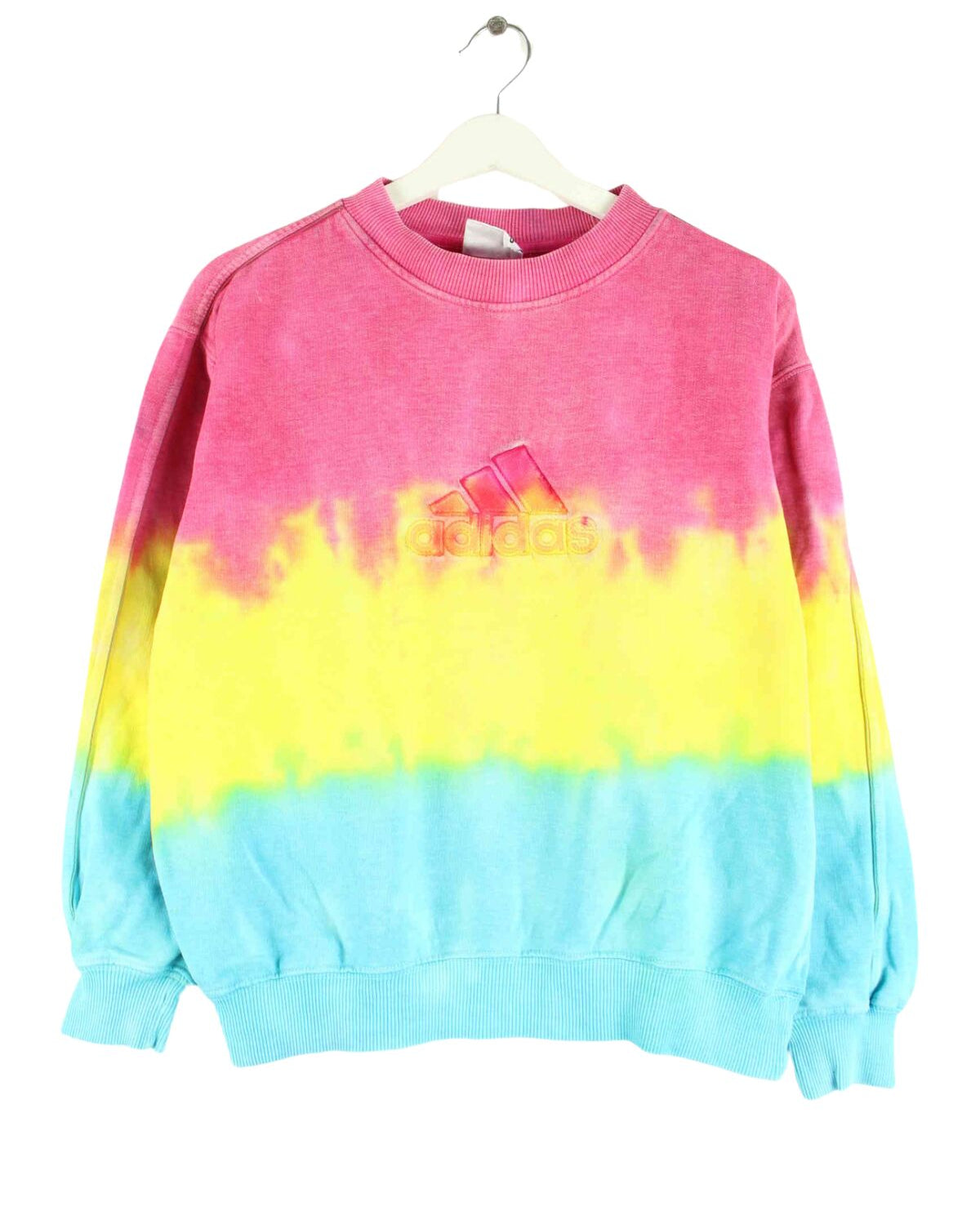 Adidas 90s Vintage Embroidered Tie Dye Sweater Mehrfarbig XS (front image)