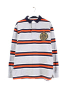 Gant Striped Embroidered Langarm Polo Grau XL (front image)