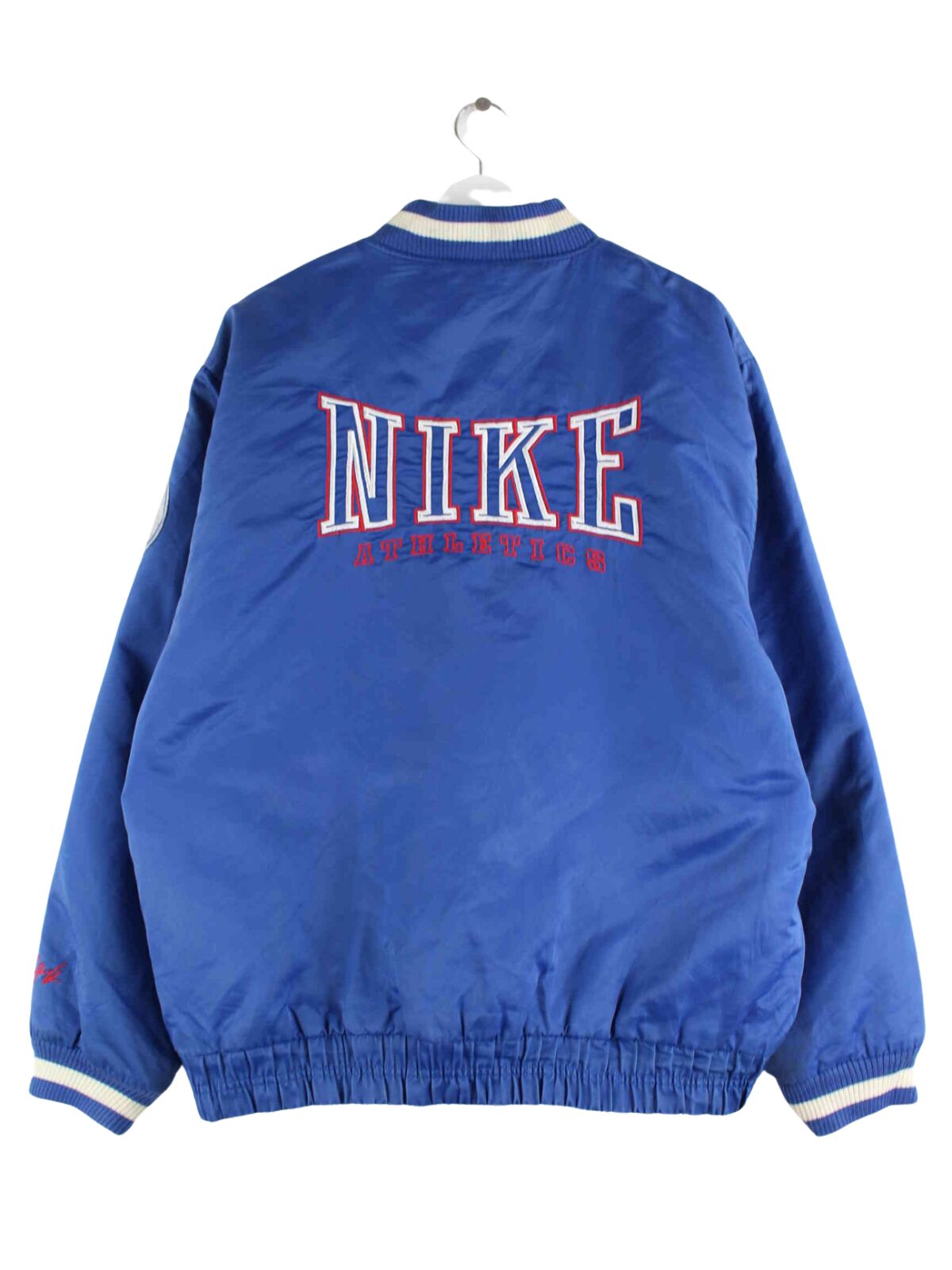 Nike 90s Vintage Spellout Embroidered Bomber College Jacke Blau XL (back image)