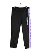 Reebok 90s Vintage Embroidered Tape Track Pants Schwarz M (front image)