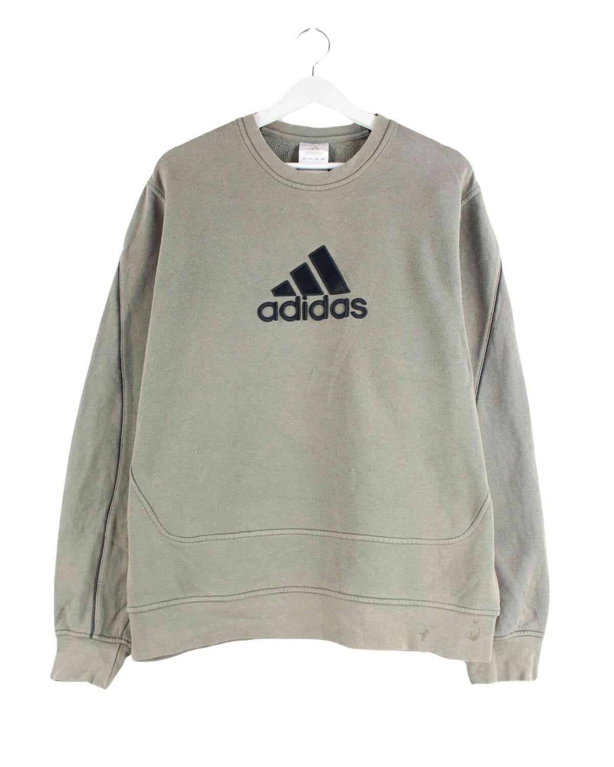 Adidas y2k Big Logo Embroidered Sweater Olive L (front image)