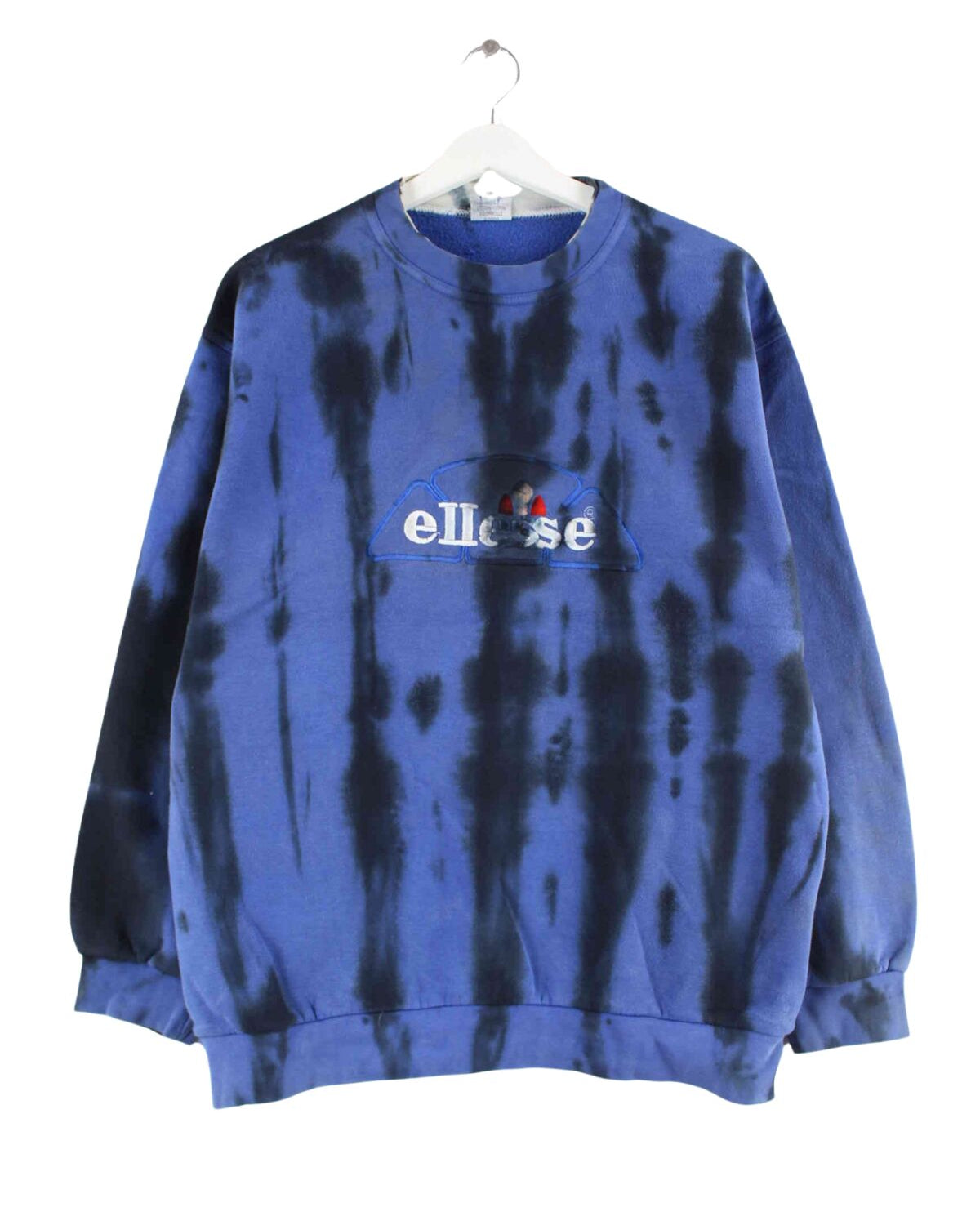 Ellesse 90s Vintage Embroidered Tie Dye Sweater Blau M (front image)