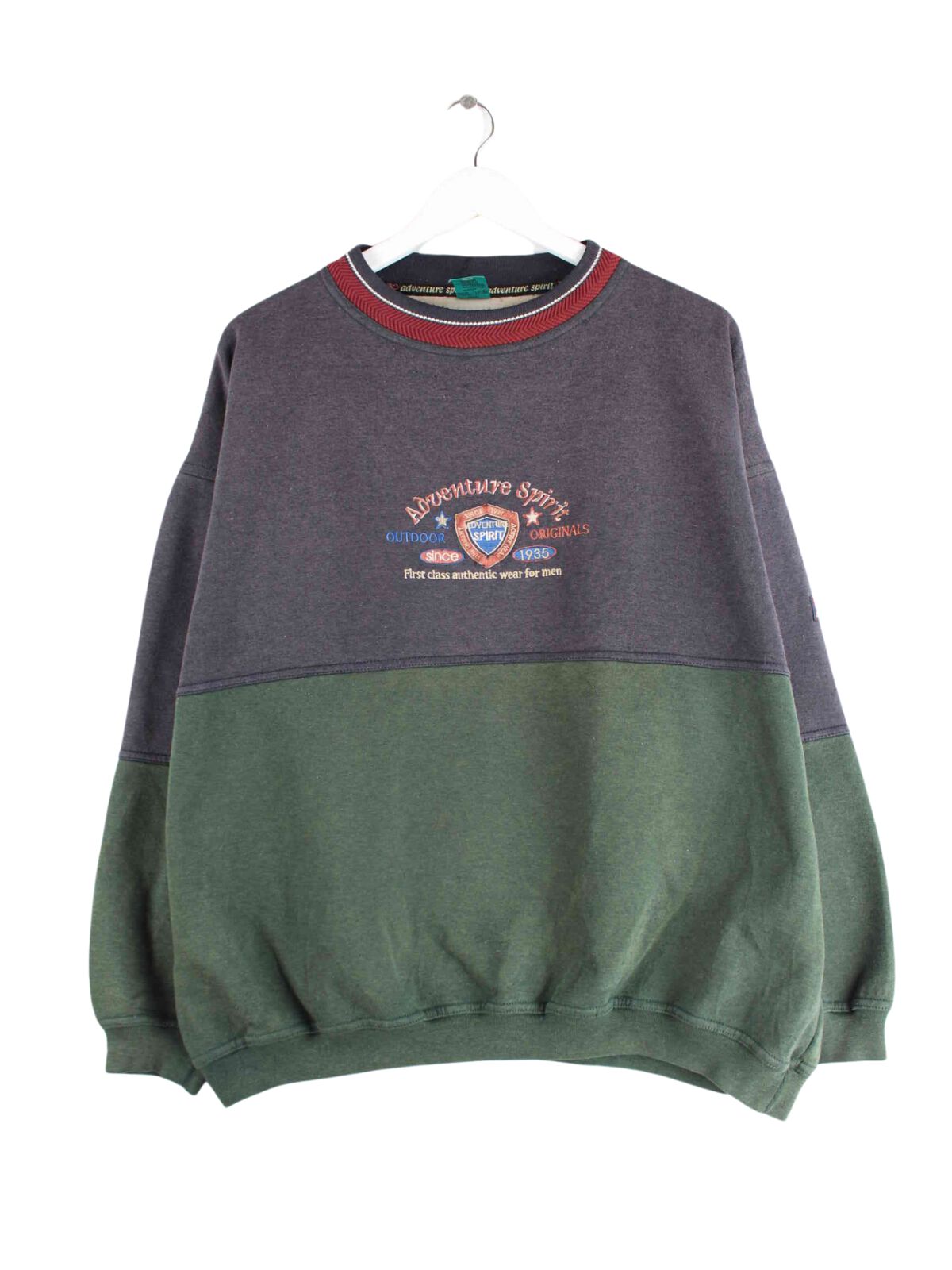 C&A 90s Vintage Embroidered Sweater Grün L (front image)