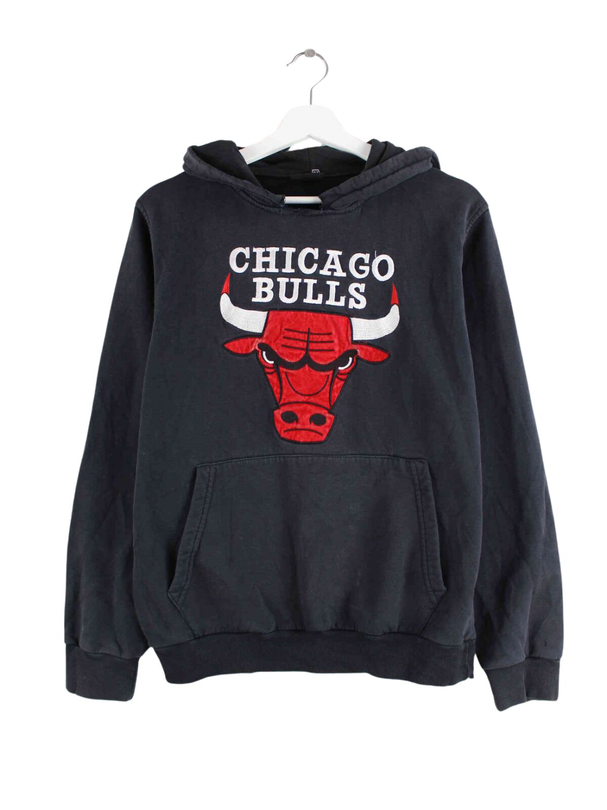 Vintage Chicago Bulls Embroidered Hoodie Schwarz M (front image)