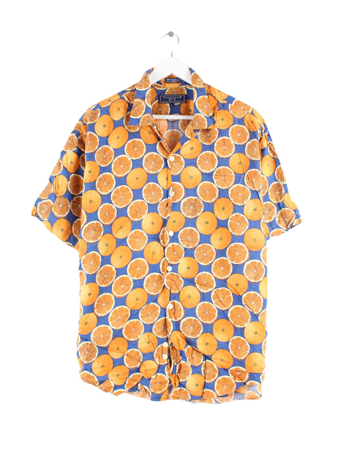Vintage 90s Orange Pattern Hawaii Hemd Orange L (front image)