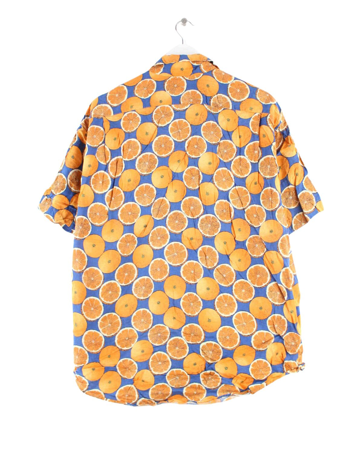Vintage 90s Orange Pattern Hawaii Hemd Orange L (back image)