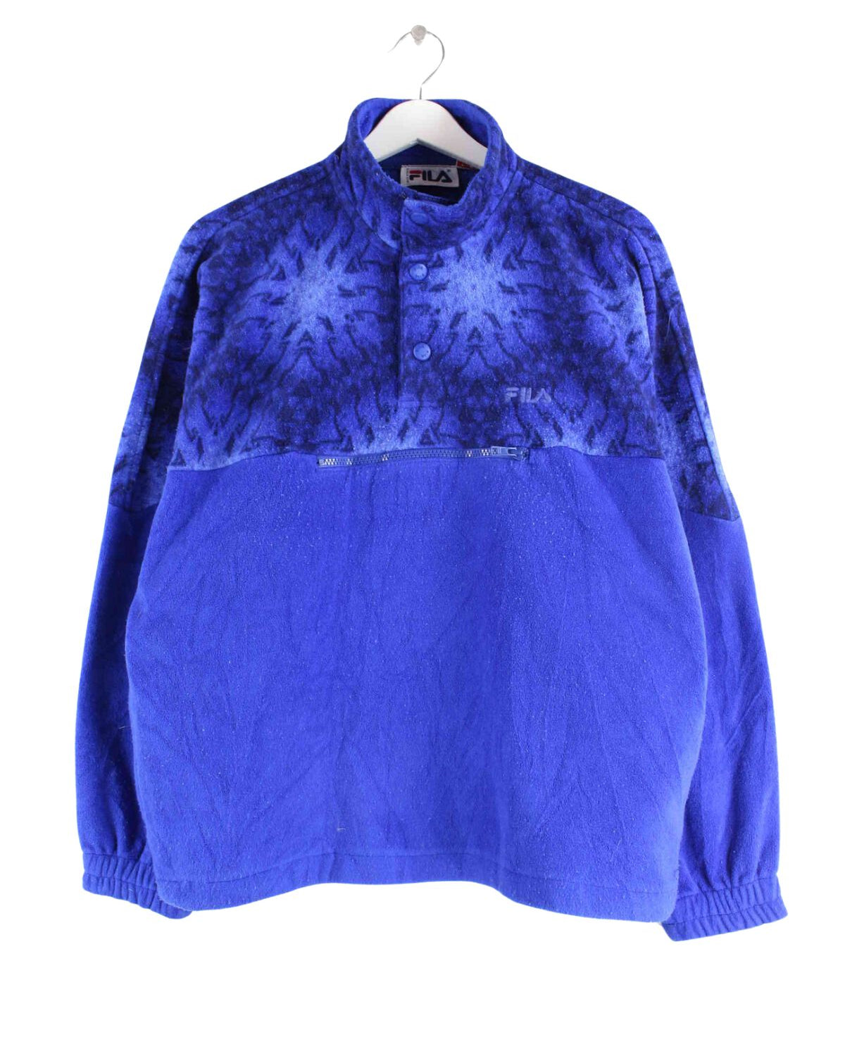 Fila 90s Vintage Half Zip Fleece Sweater Blau M (front image)