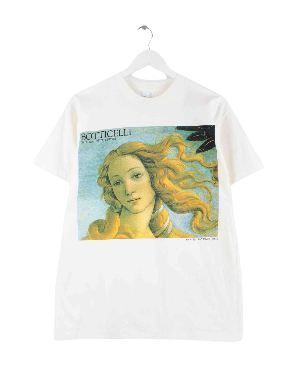 Vintage 90s Botticelli Print Single Stitch T-Shirt Weiß M (front image)