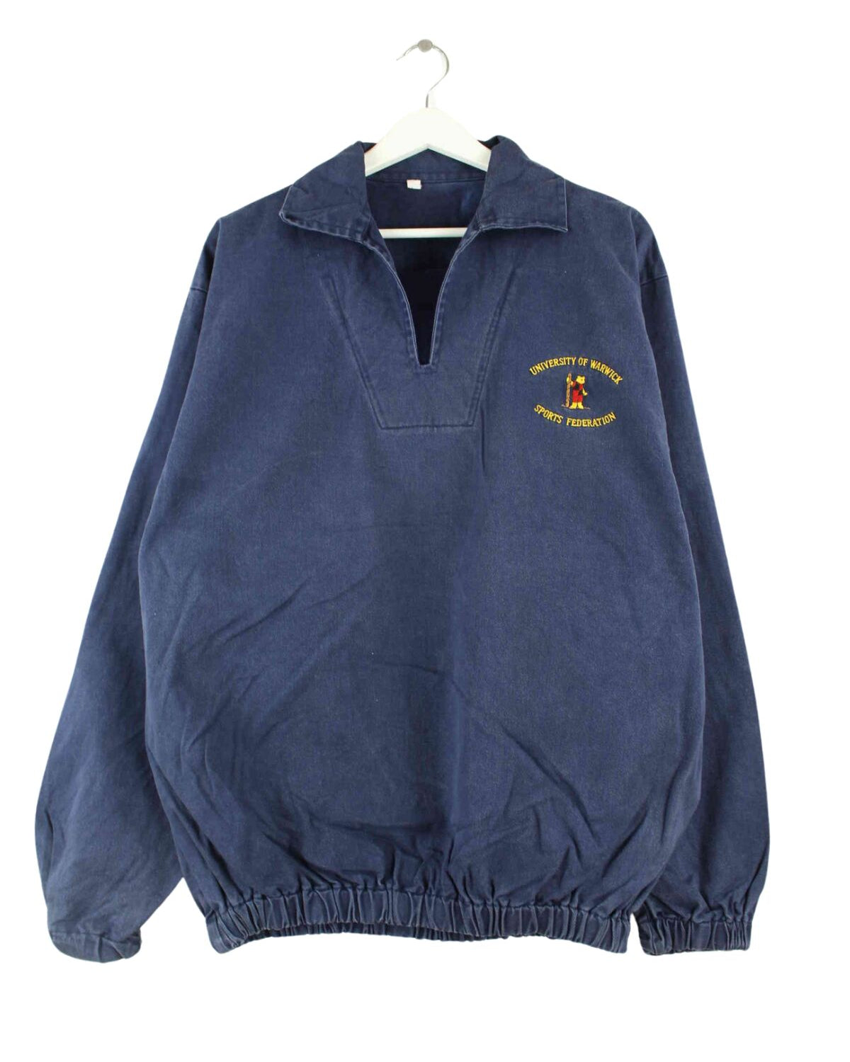 Vintage 90s University Warwick Embroidered Jacke Blau L (front image)
