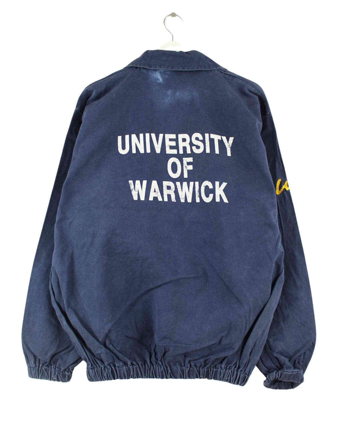 Vintage 90s University Warwick Embroidered Jacke Blau L (back image)