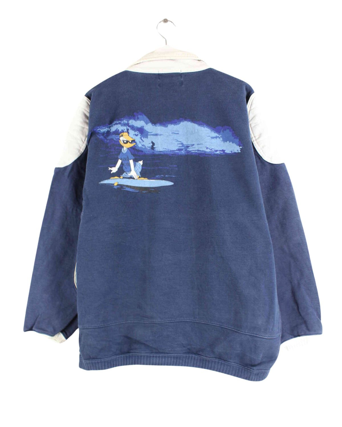 Disney 90s Vintage Donald Duck Surfing Print Sweater Blau XL (back image)