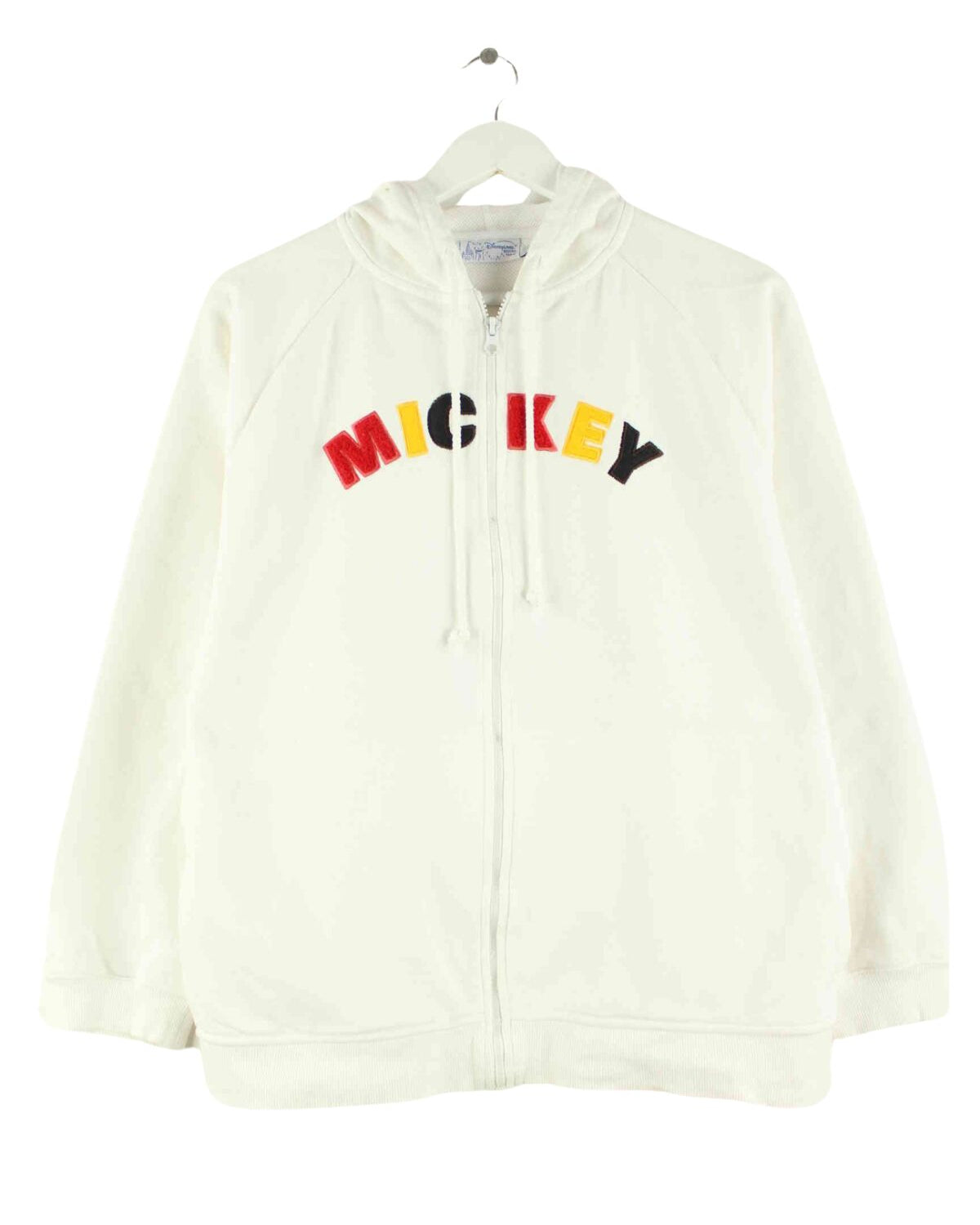 Disney Damen Embroidered Mickey Mouse Zip Hoodie Weiß L (front image)