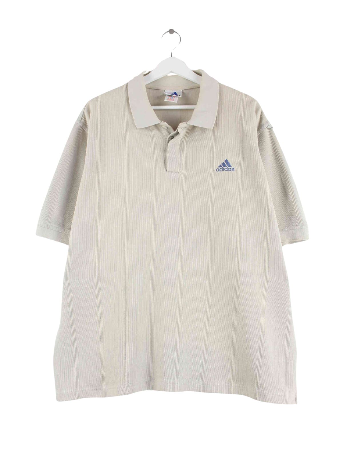 Adidas 90s Vintage Striped Polo Beige XXL (front image)