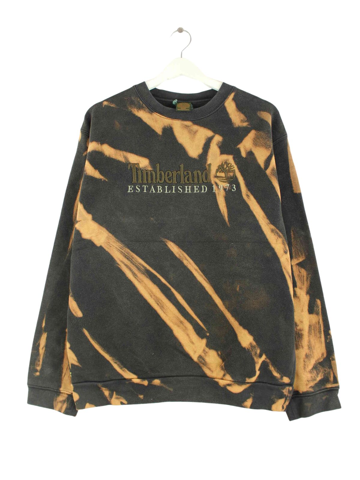 Timberland 90s Vintage Embroidered Tie Dye Sweater Schwarz M (front image)