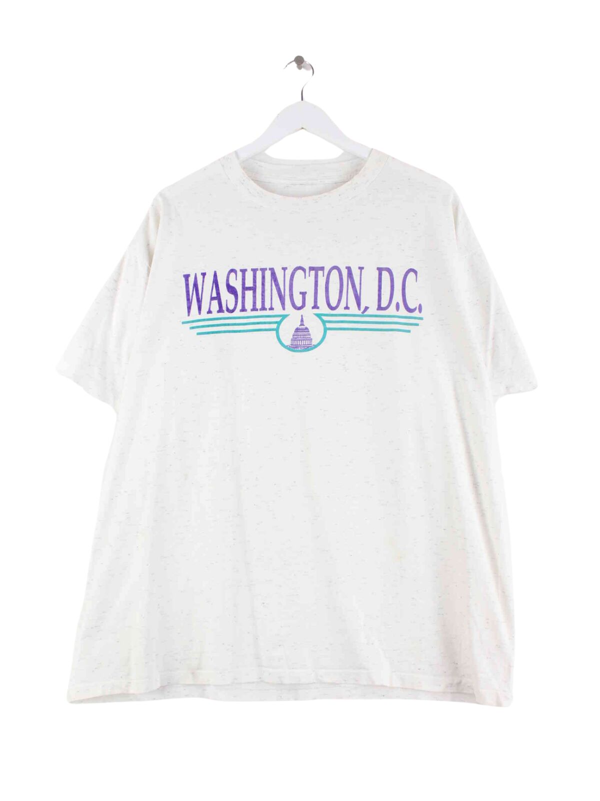 Vintage 90s Washington D.C. Print Single Stitch T-Shirt Beige L (front image)