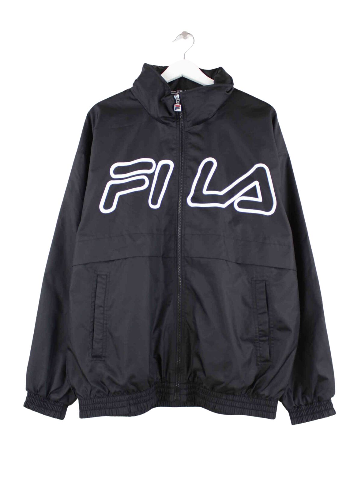 Fila 90s Vintage Print Jacke Schwarz M (front image)