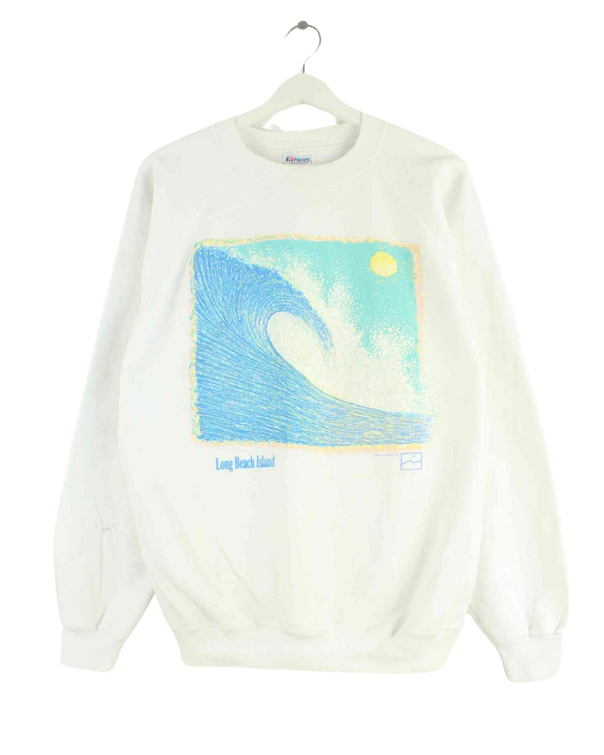Hanes Vintage 1990 Long Beach Island Sweater Weiß L (front image)