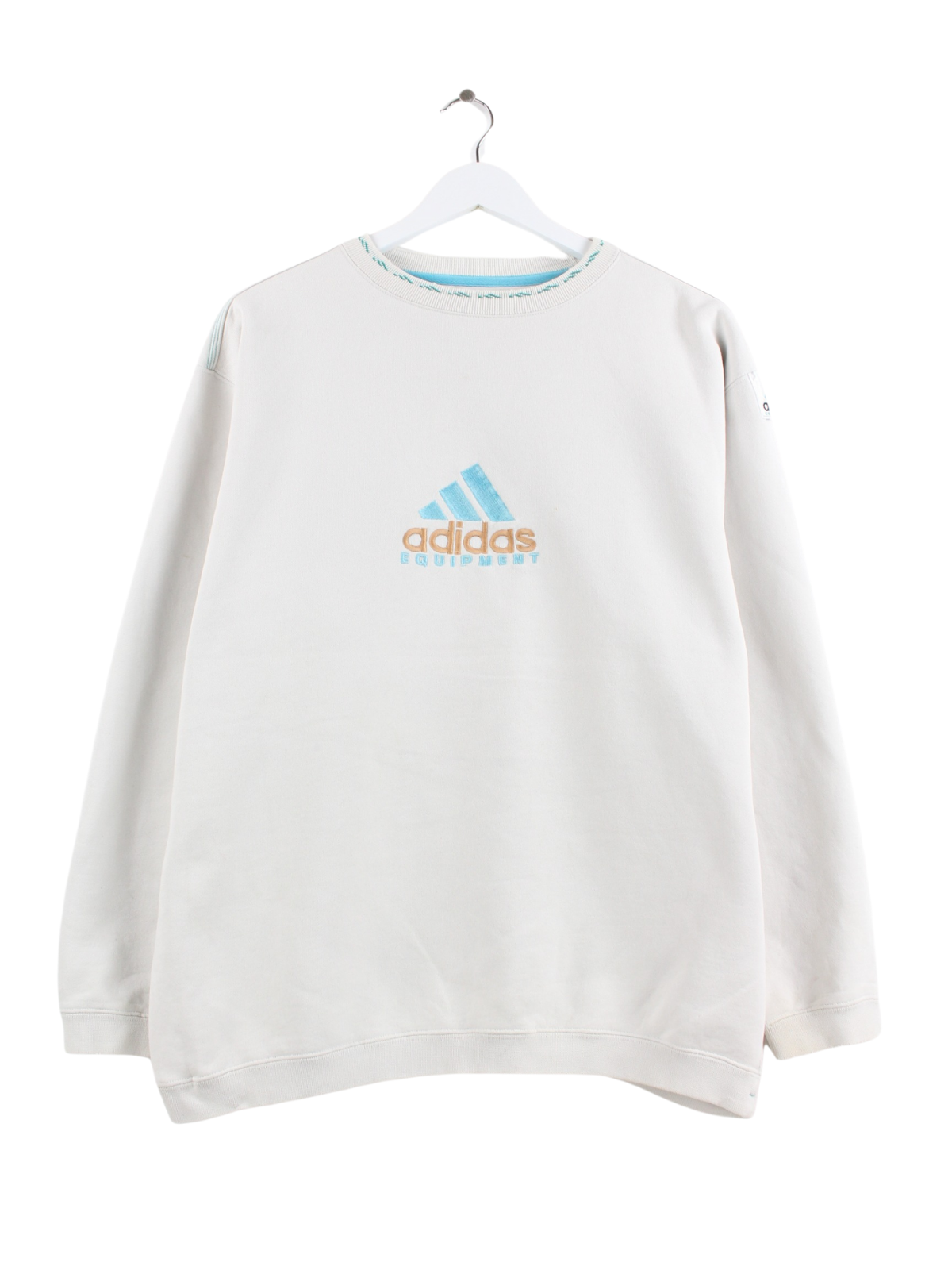 Adidas Equipment 90s Vintage Embroidered Sweater White L Peeces