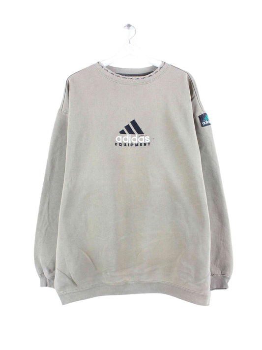 Adidas Equipment 90s Vintage Embroidered Sweater Khaki XXL (front image)