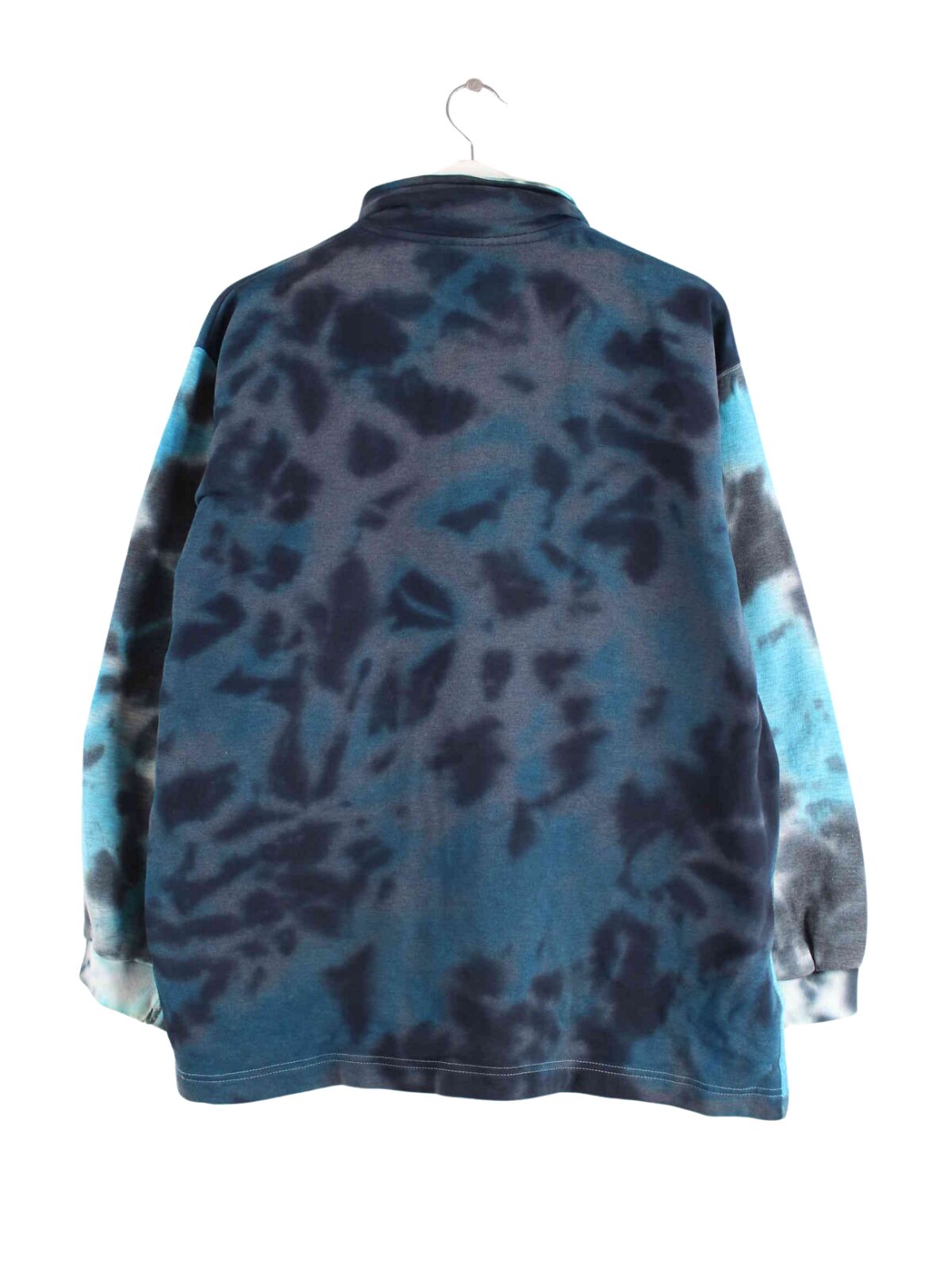 Reebok 90s Vintage Tie Dye Half Zip Sweater Blau M (back image)