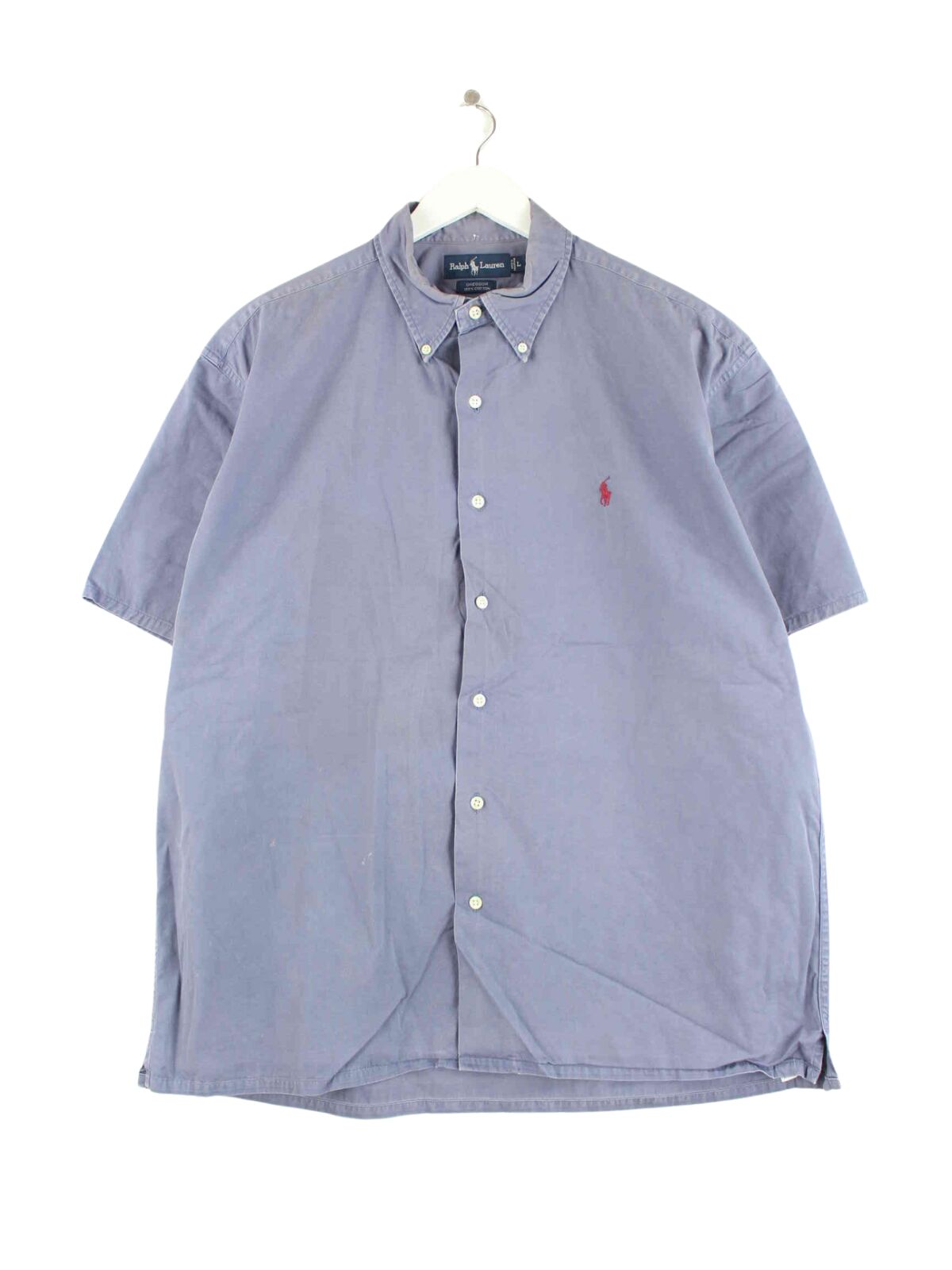 Ralph Lauren 90s Vintage Short Sleeve Hemd Blau L (front image)