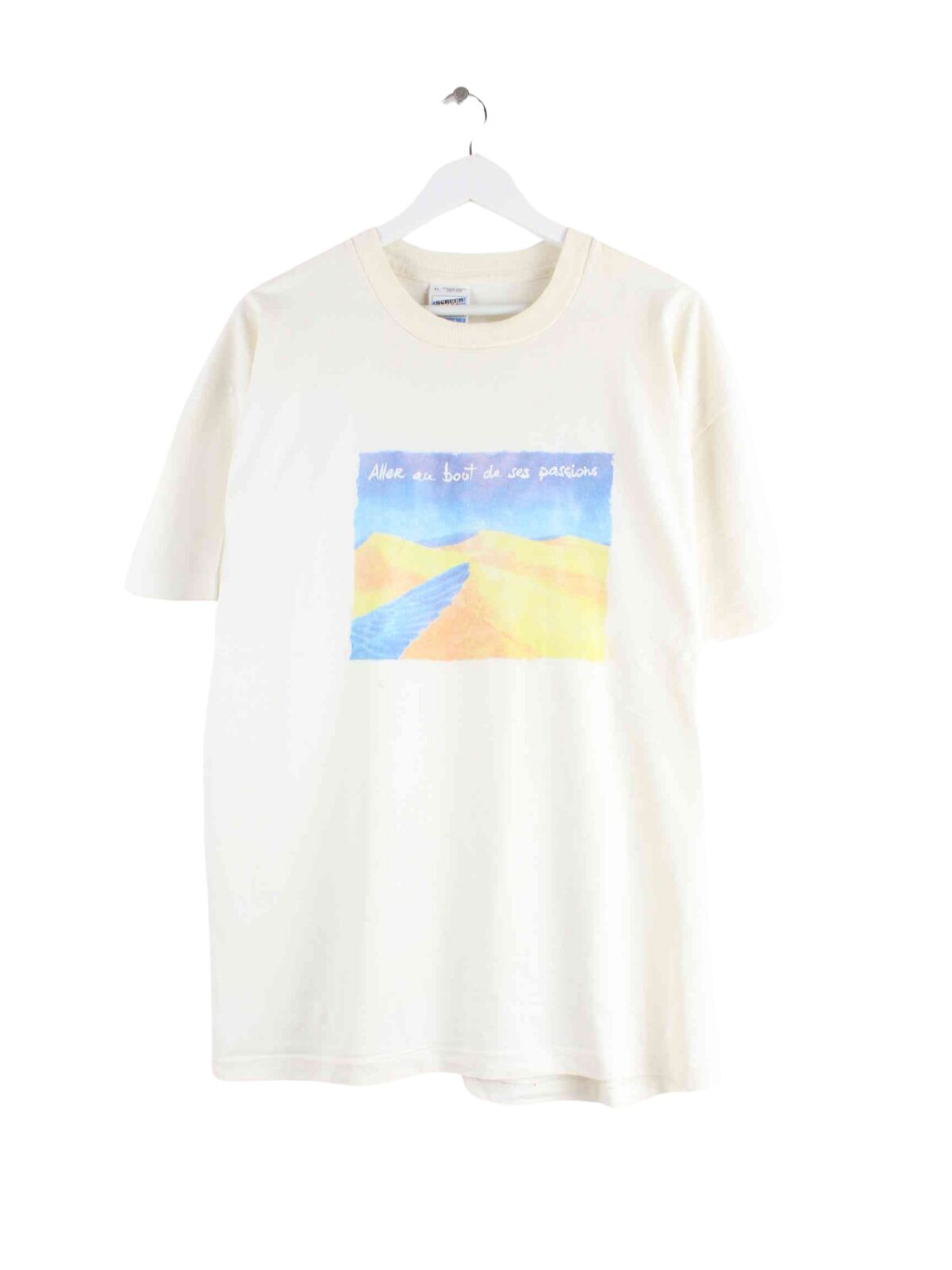 Screen Stars 80s Vintage Print Single Stitched T-Shirt Beige XL