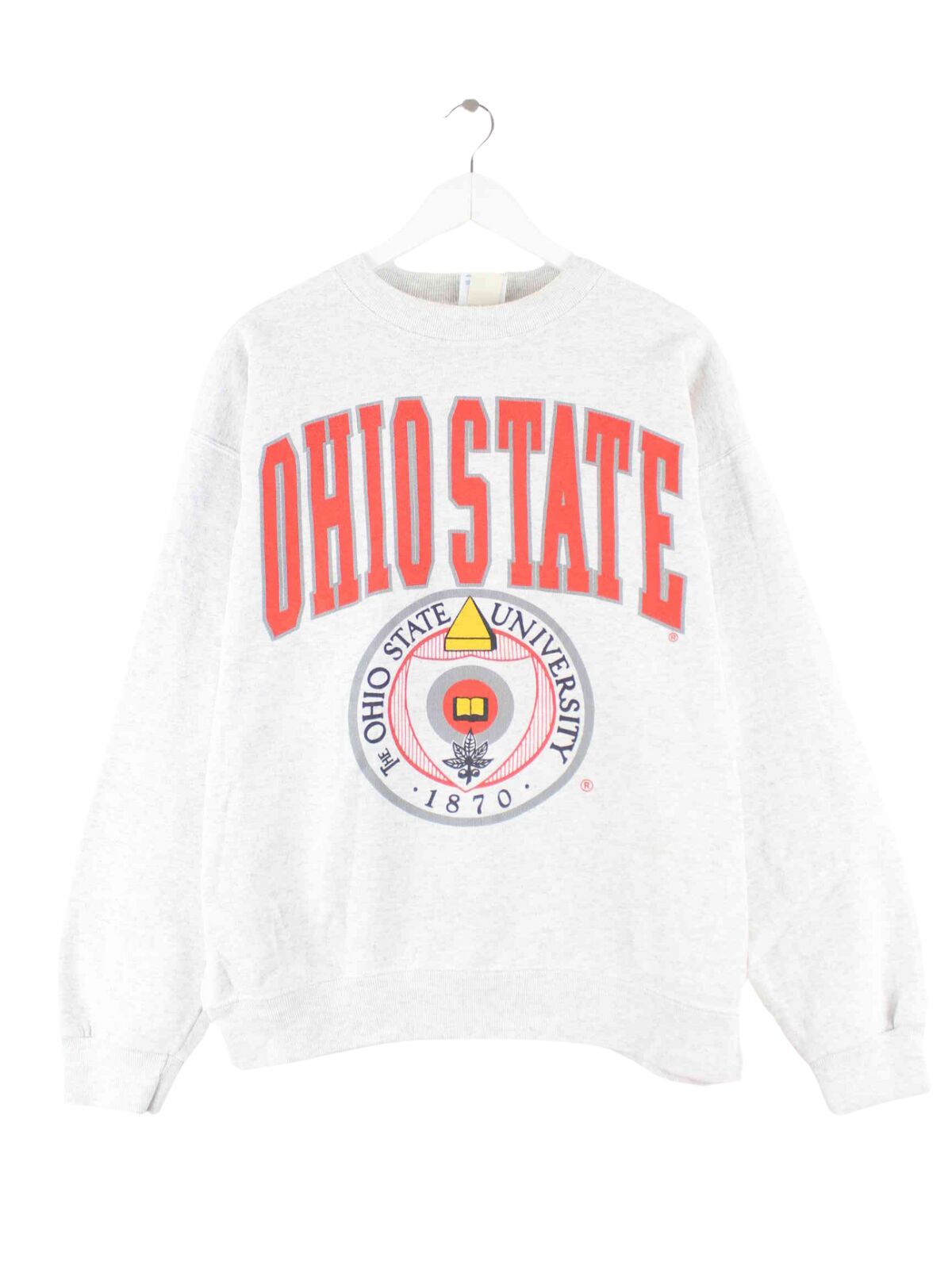 Vintage 90s Ohio State Print Sweater Grau L (front image)