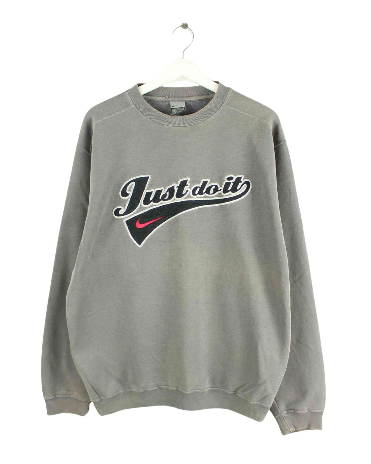 Nike y2k Just Do It Embroidered Faded Sweater Grau M (front image)
