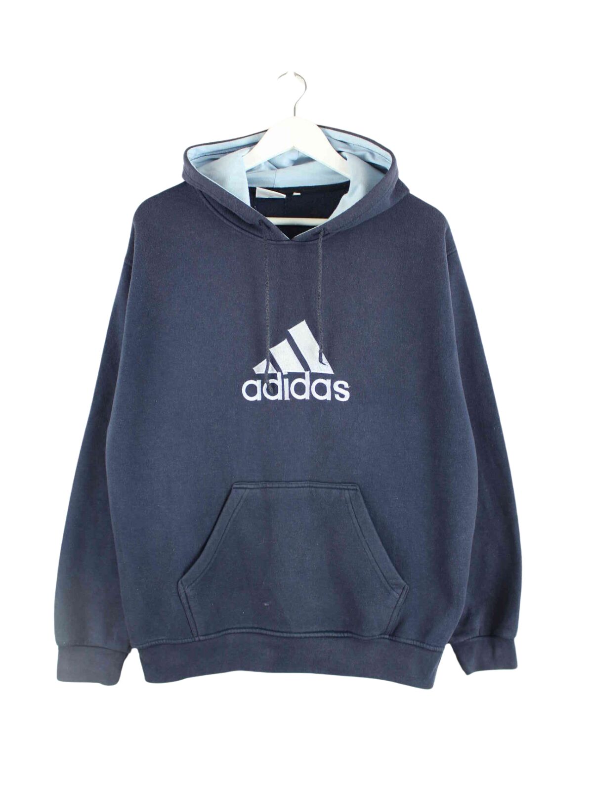 Adidas 90s Vintage Embroidered Hoodie Blau L