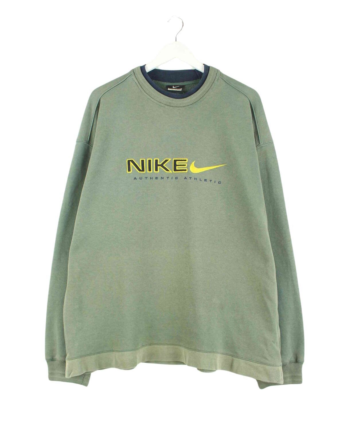 Nike 90s Vintage Embroidered Sweater Grün XL (front image)