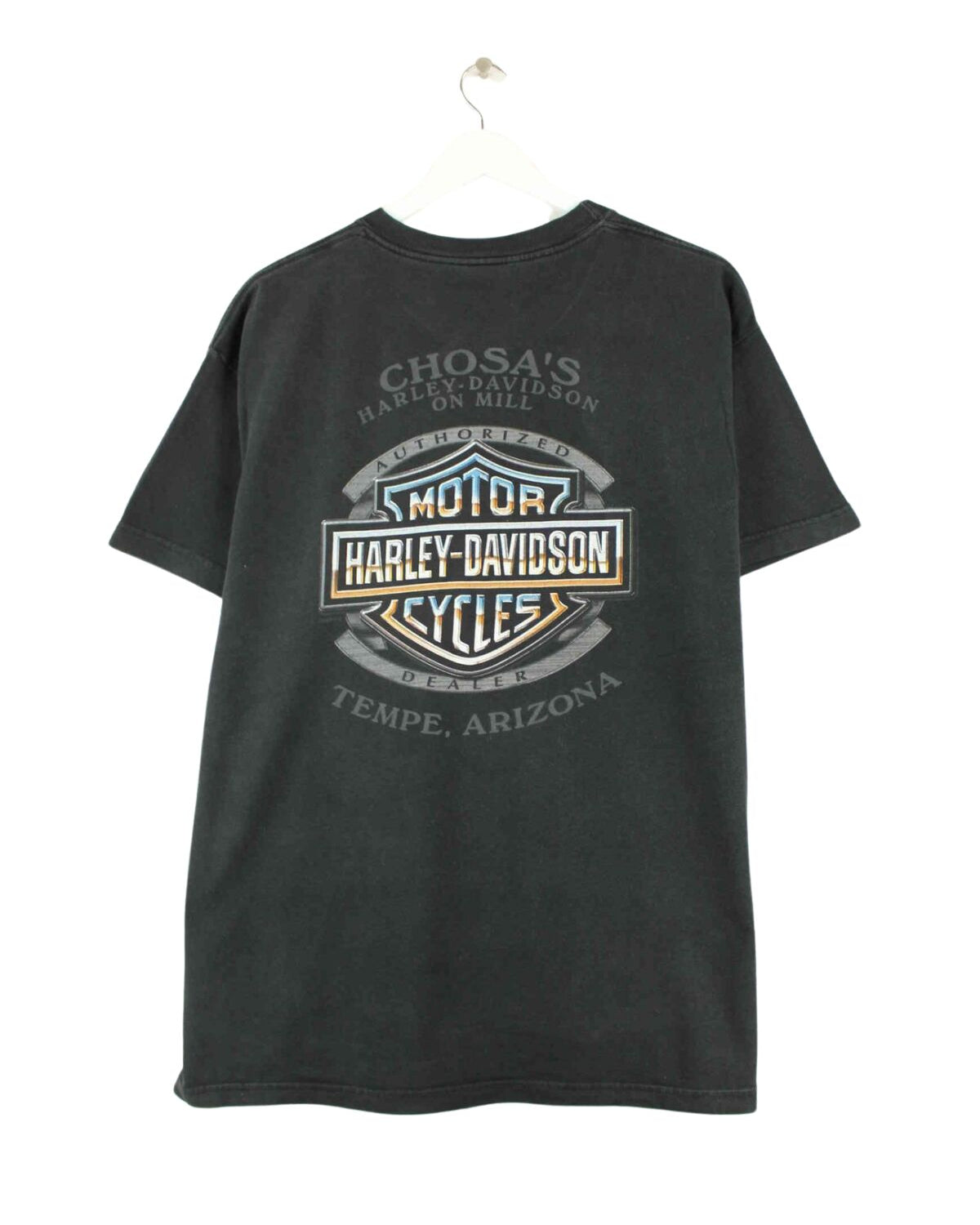 Harley Davidson y2k Tempe Arizona Print T-Shirt Schwarz L (back image)
