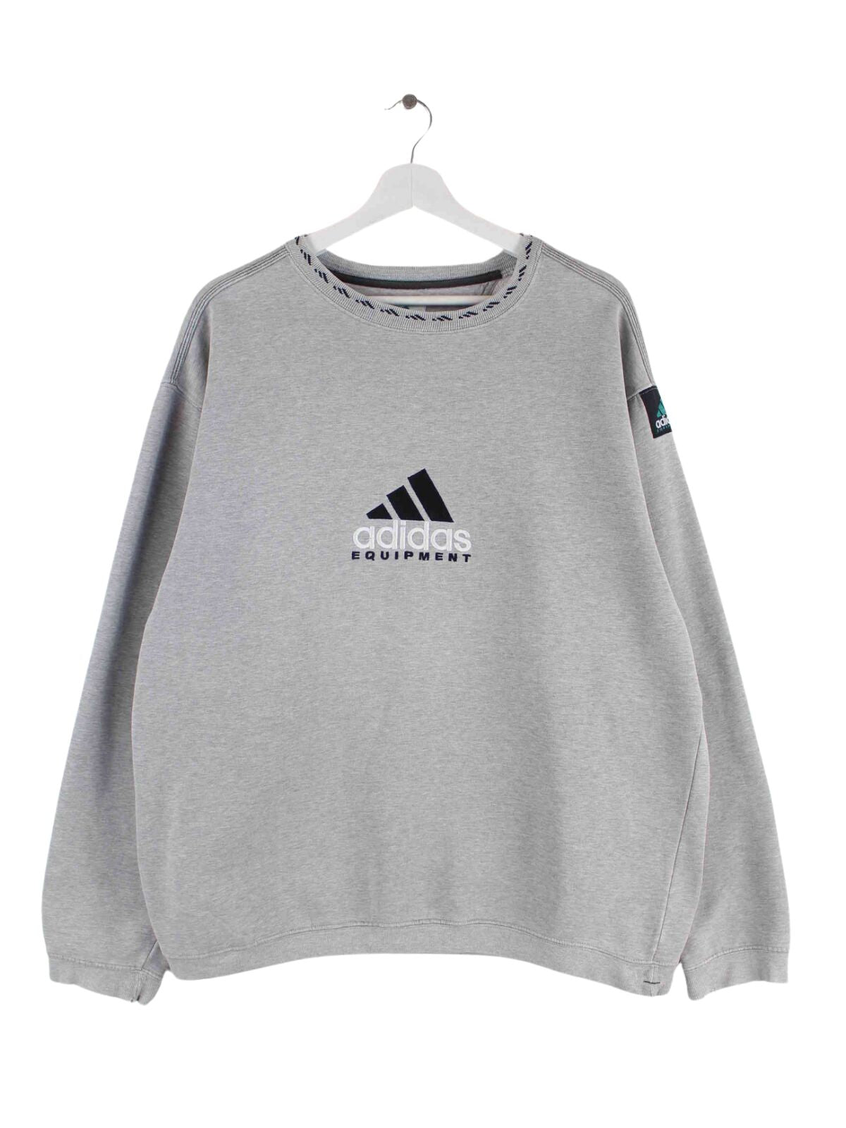 Adidas Equipment 90s Vintage Embroidered Sweater Grau 7 (front image)