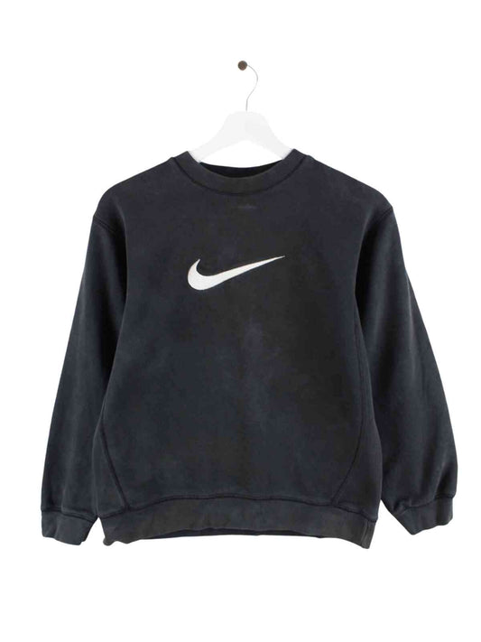 Nike Damen Embroidered Big Swoosh Sweater Schwarz XS