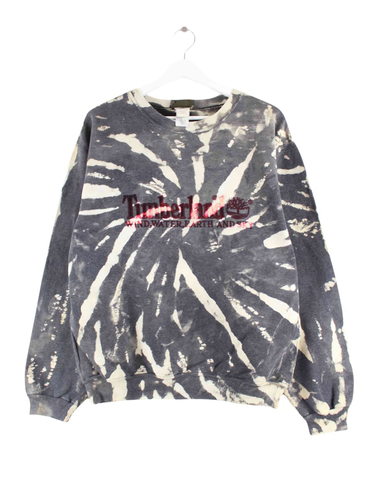 Timberland 90s Vintage Embroidered Tie Dye Sweater Grau M (front image)