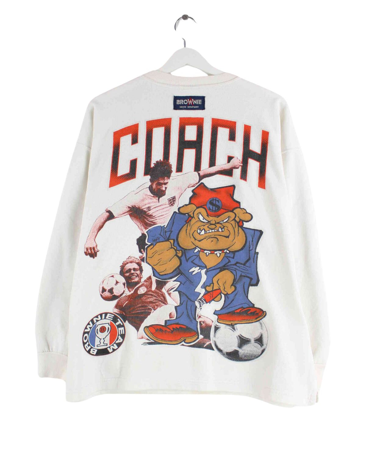 Vintage 90s Brownie Team Sweater Beige S (back image)