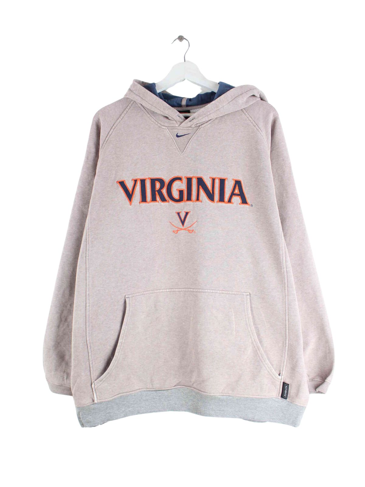 Nike y2k Virginia Center Swoosh Embroidered Hoodie Grau XL (front image)