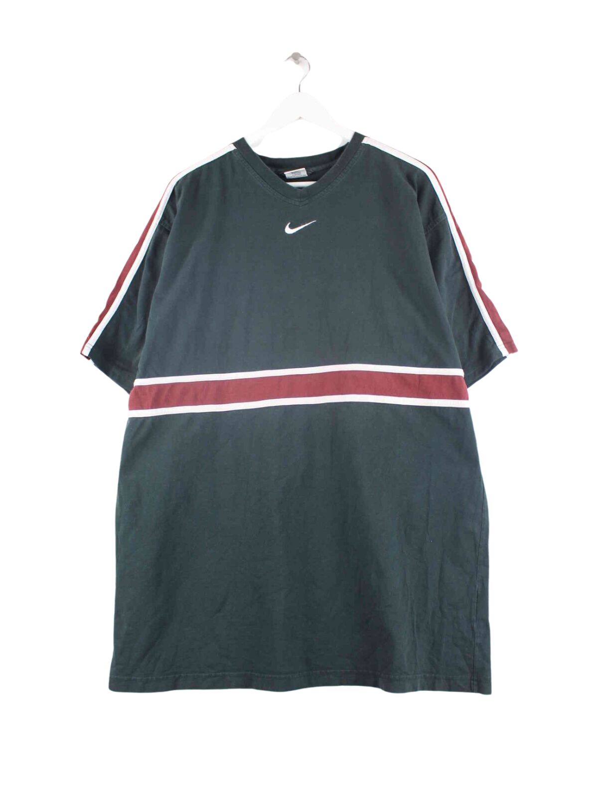 Nike 90s Vintage Center Swoosh Embroidered T-Shirt Grün XL (front image)