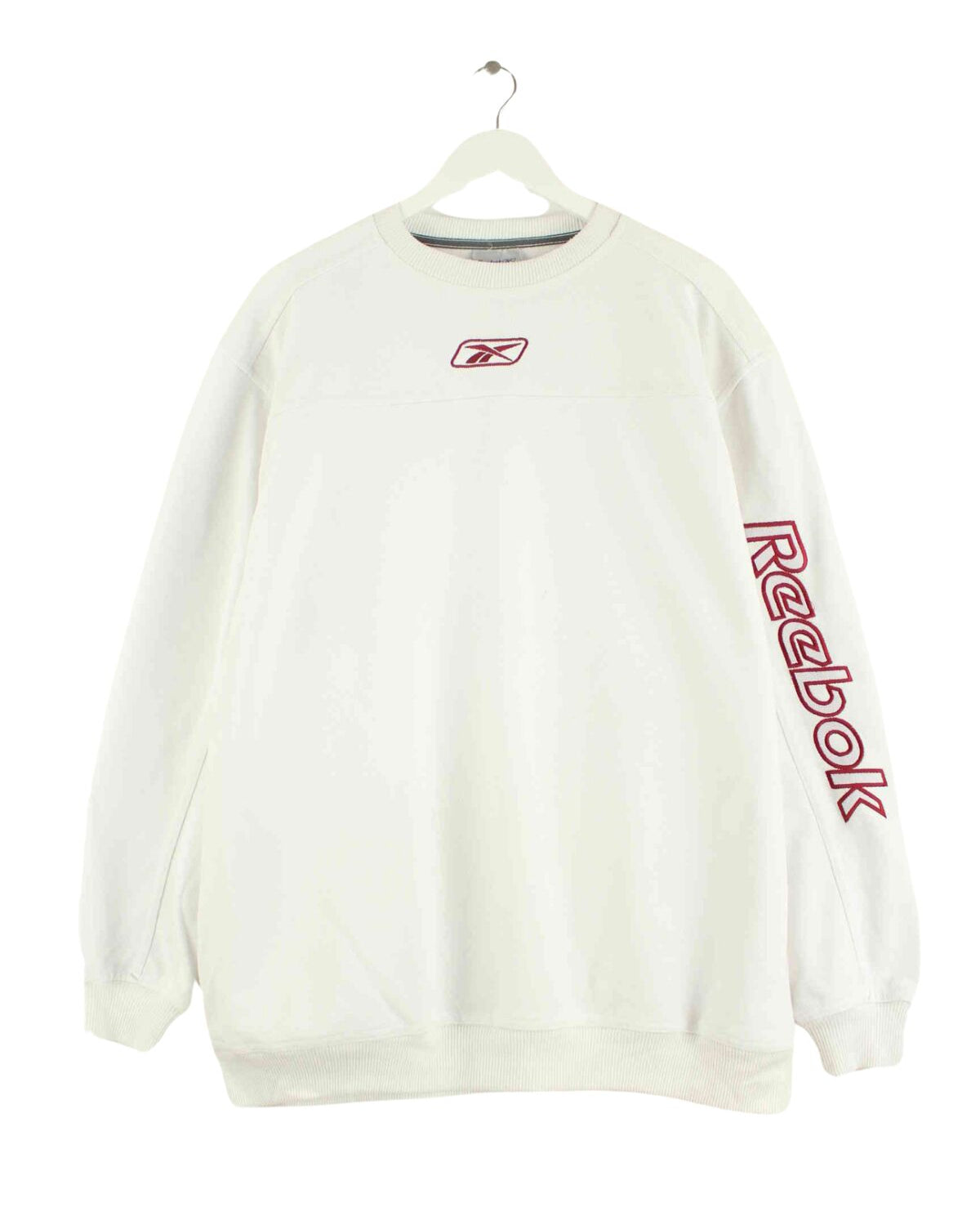 Reebok 00s Big Spellout Embroidered Sweater Weiß XL (front image)