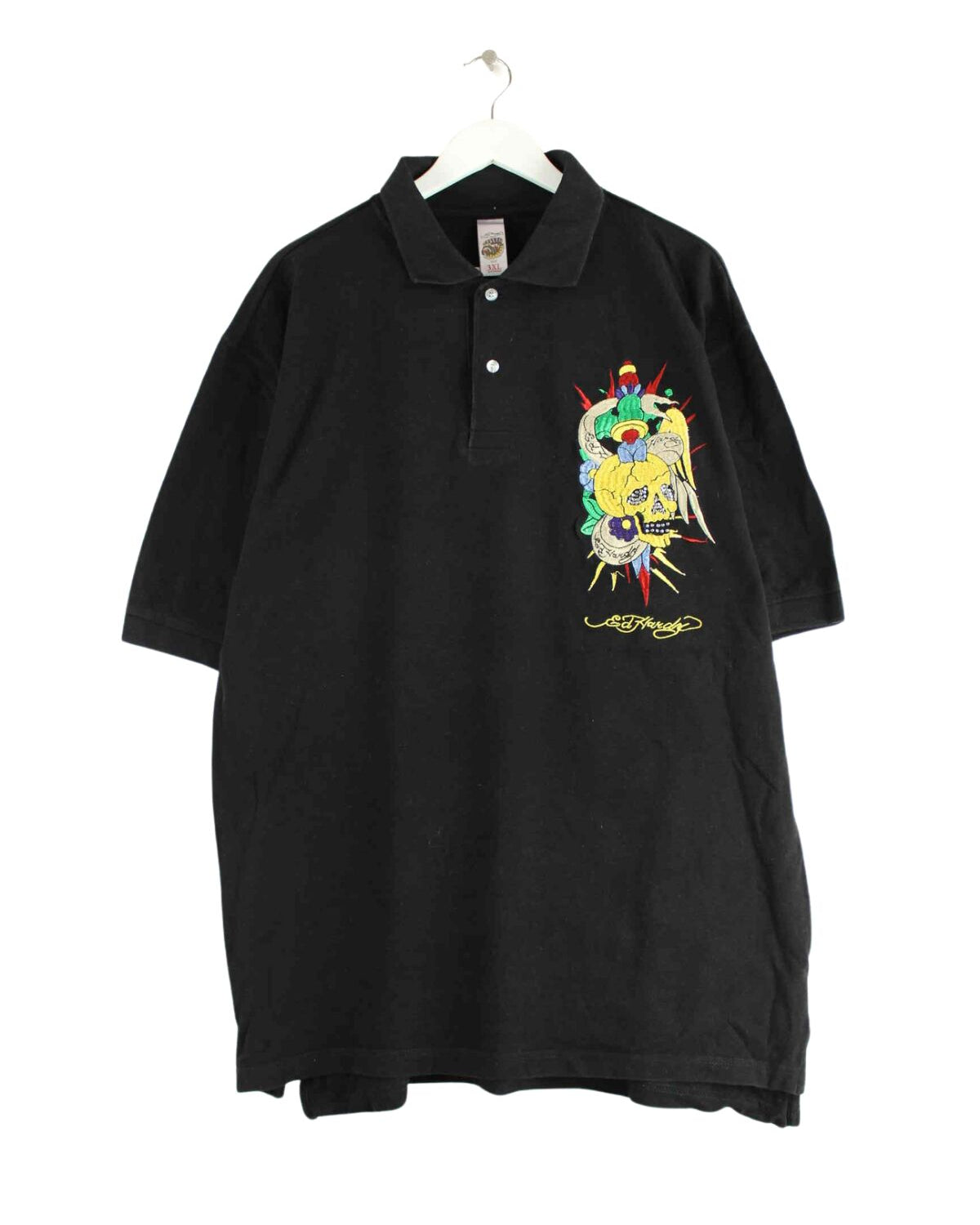 Ed Hardy y2k Embroidered Polo Schwarz 3XL (front image)