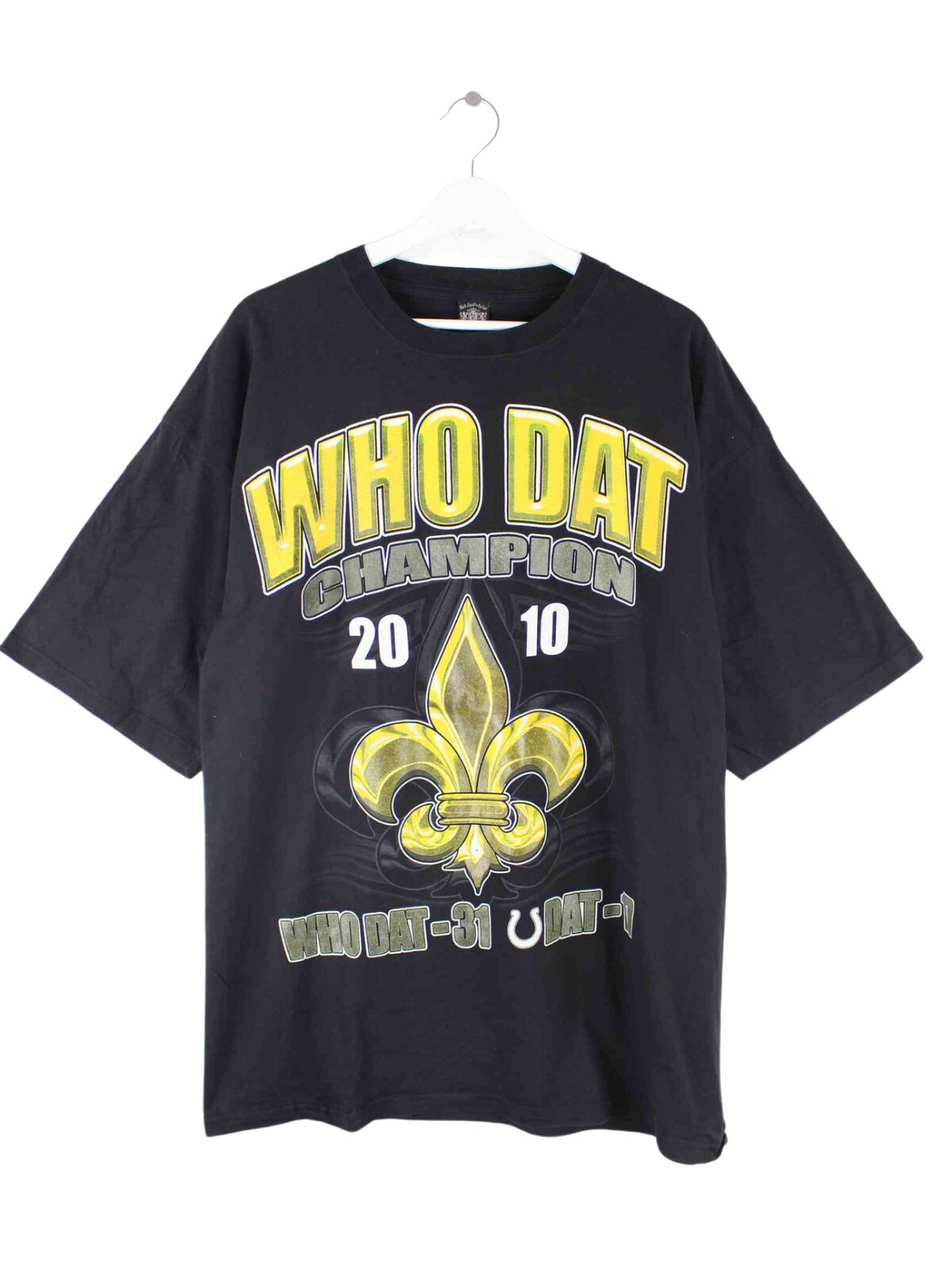 Vintage 2010 Who Dat Print T-Shirt Schwarz XXL (front image)